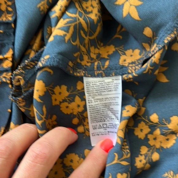 Floral Dress in navy and copper - Picture 7 of 7